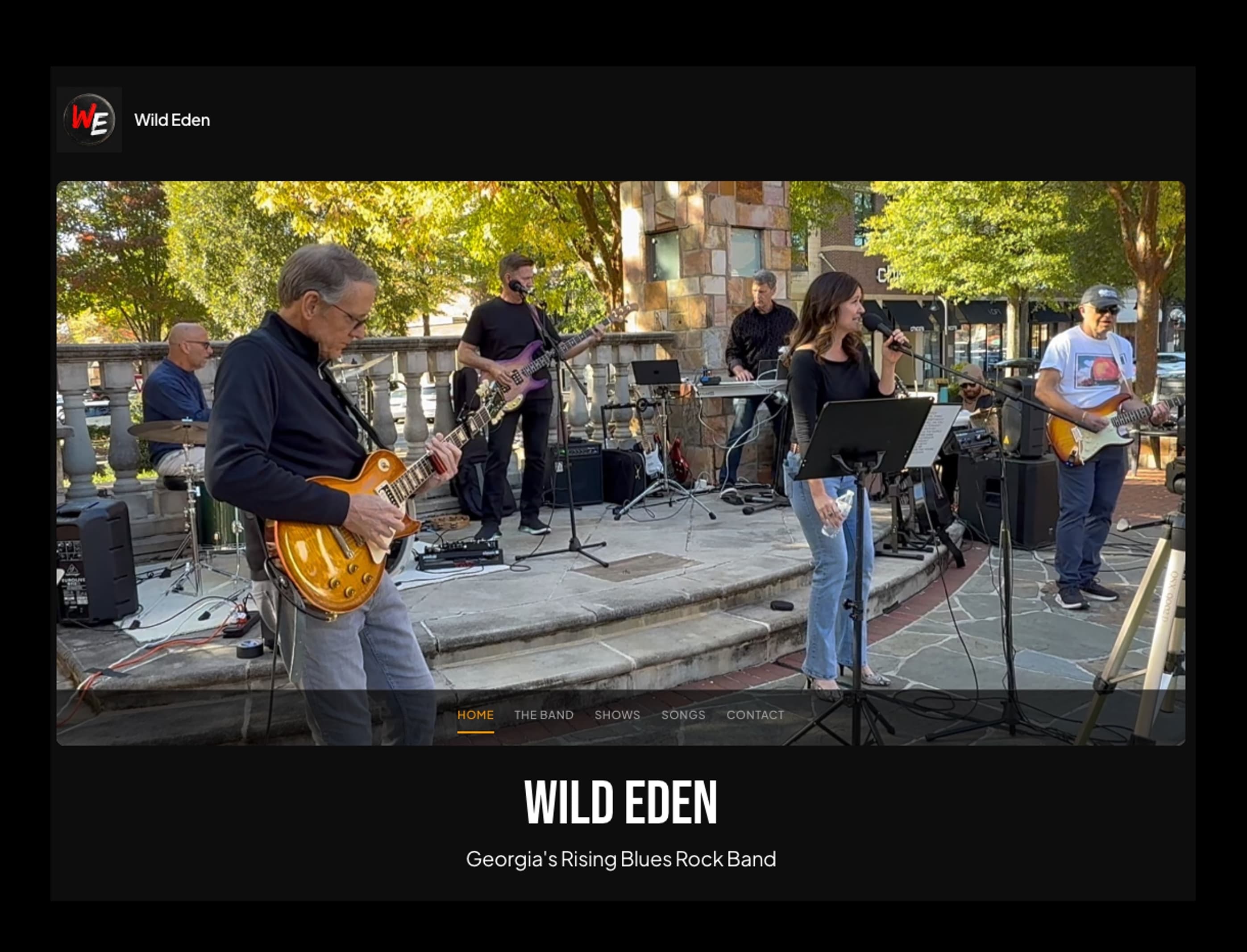 Band site home page example