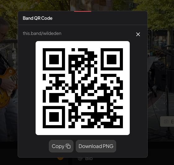 Band site QR code example